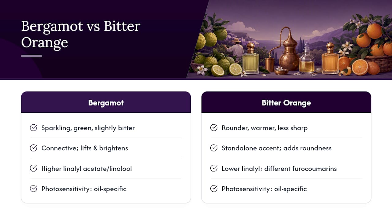 Bergamot and bitter orange comparison