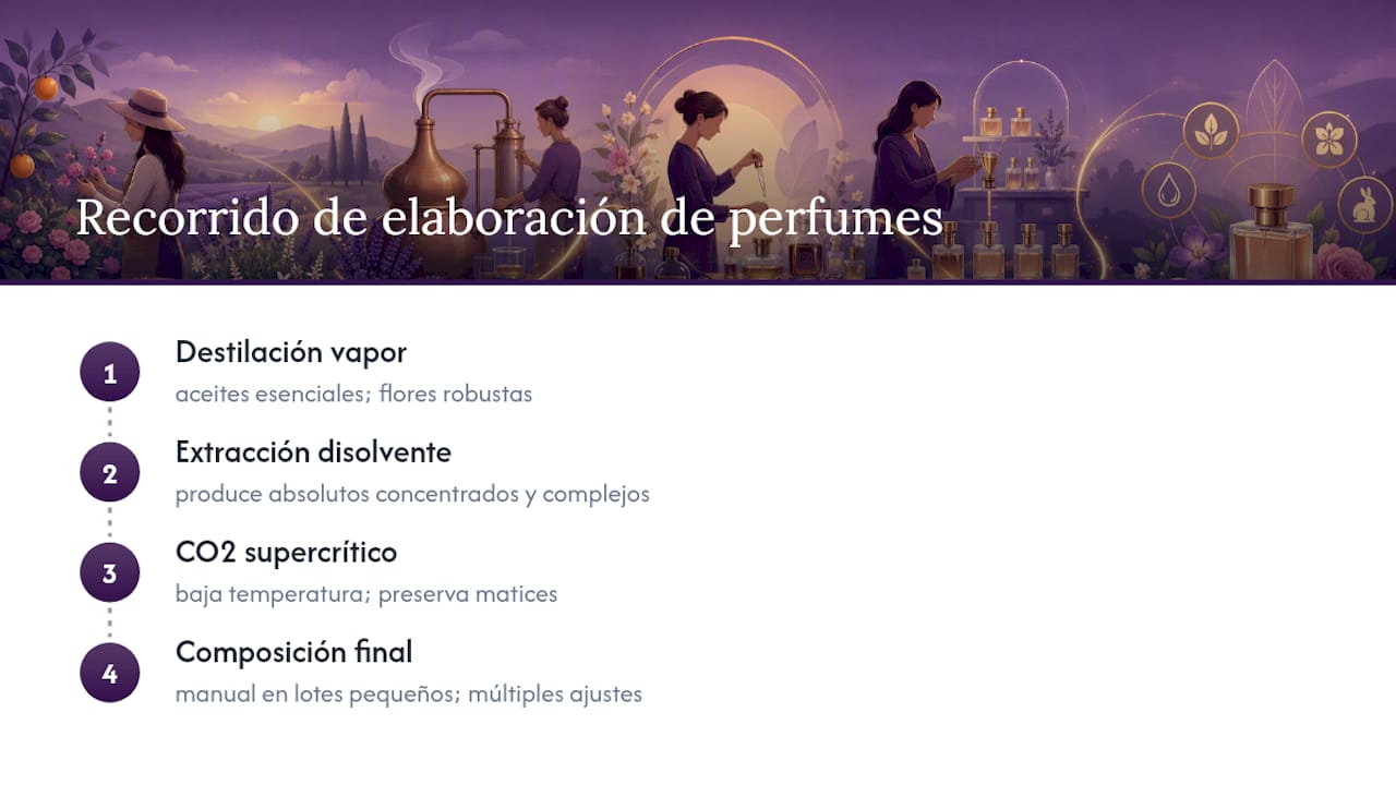 Técnicas de extracción y composición de un perfume natural