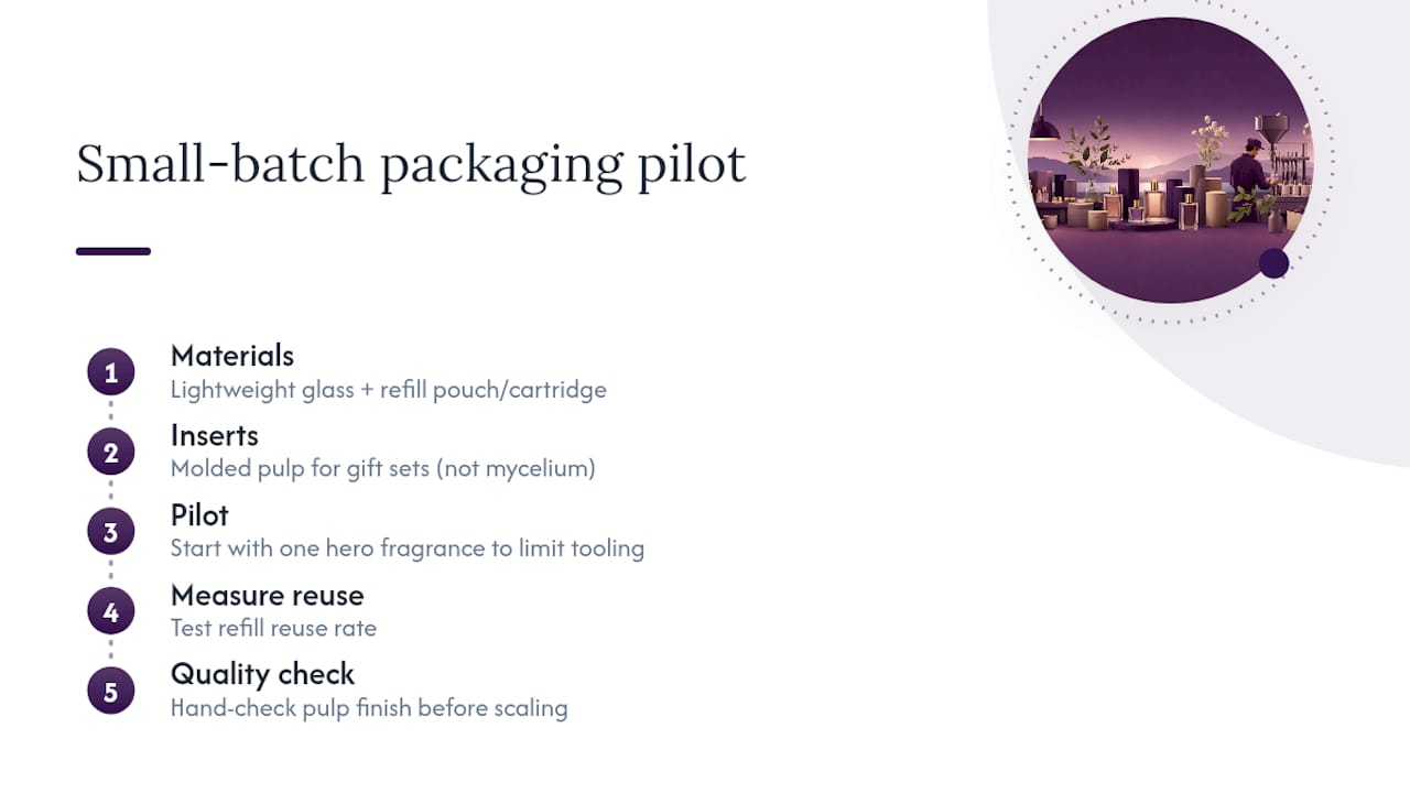 Small-batch refill packaging pilot sequence