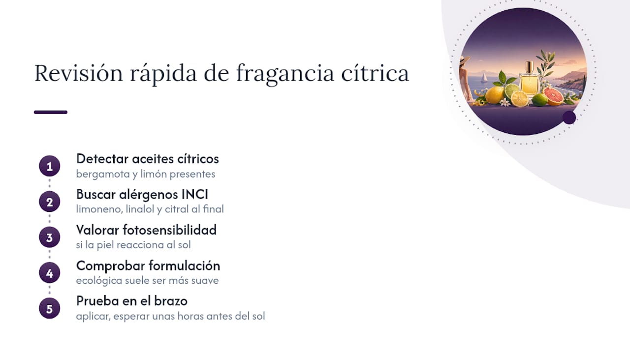 Proceso para identificar alérgenos en perfumes cítricos