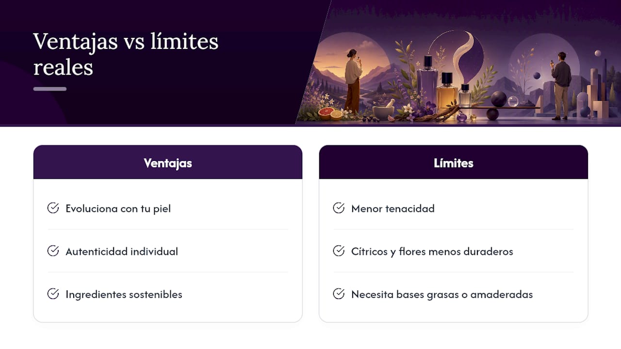 Ventajas y límites reales de un perfume natural unisex — overview diagram