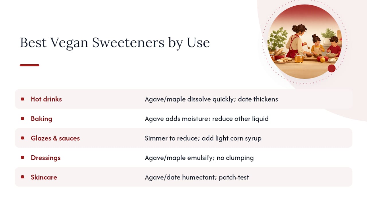 Which Vegan Sweetener Works Best in Tea, Baking, or Dressings? — overview diagram