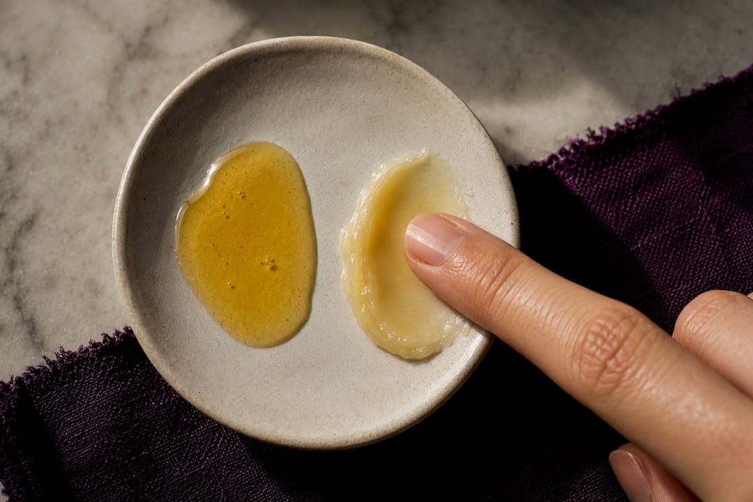 Natural perfume oil and balm textures