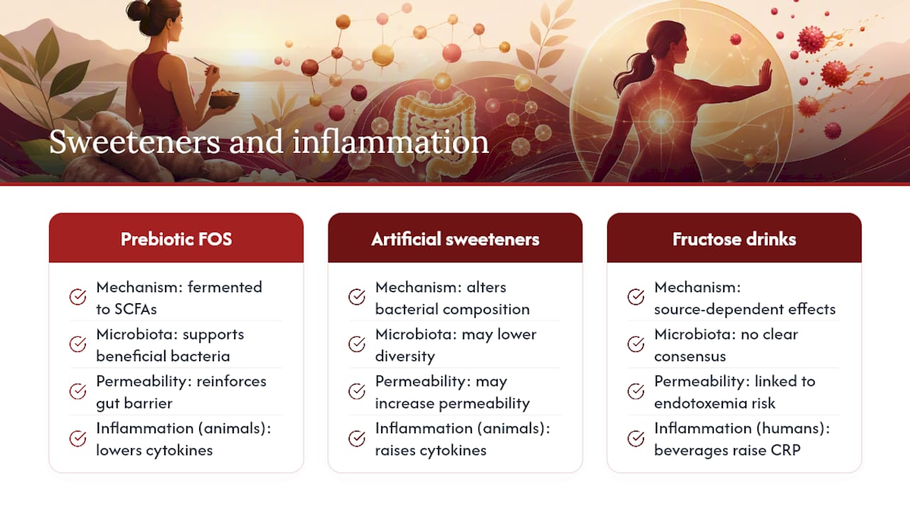 How Do Sweeteners Actually Affect Inflammation? — overview diagram