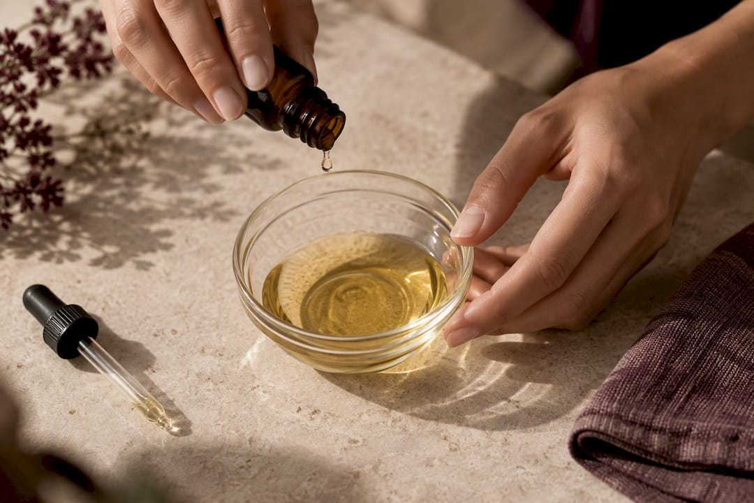 Aceite esencial diluido en aceite base