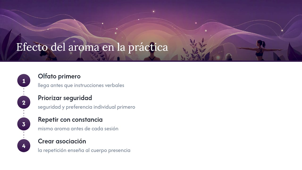 Lo que el aroma le enseña a tu práctica — overview diagram