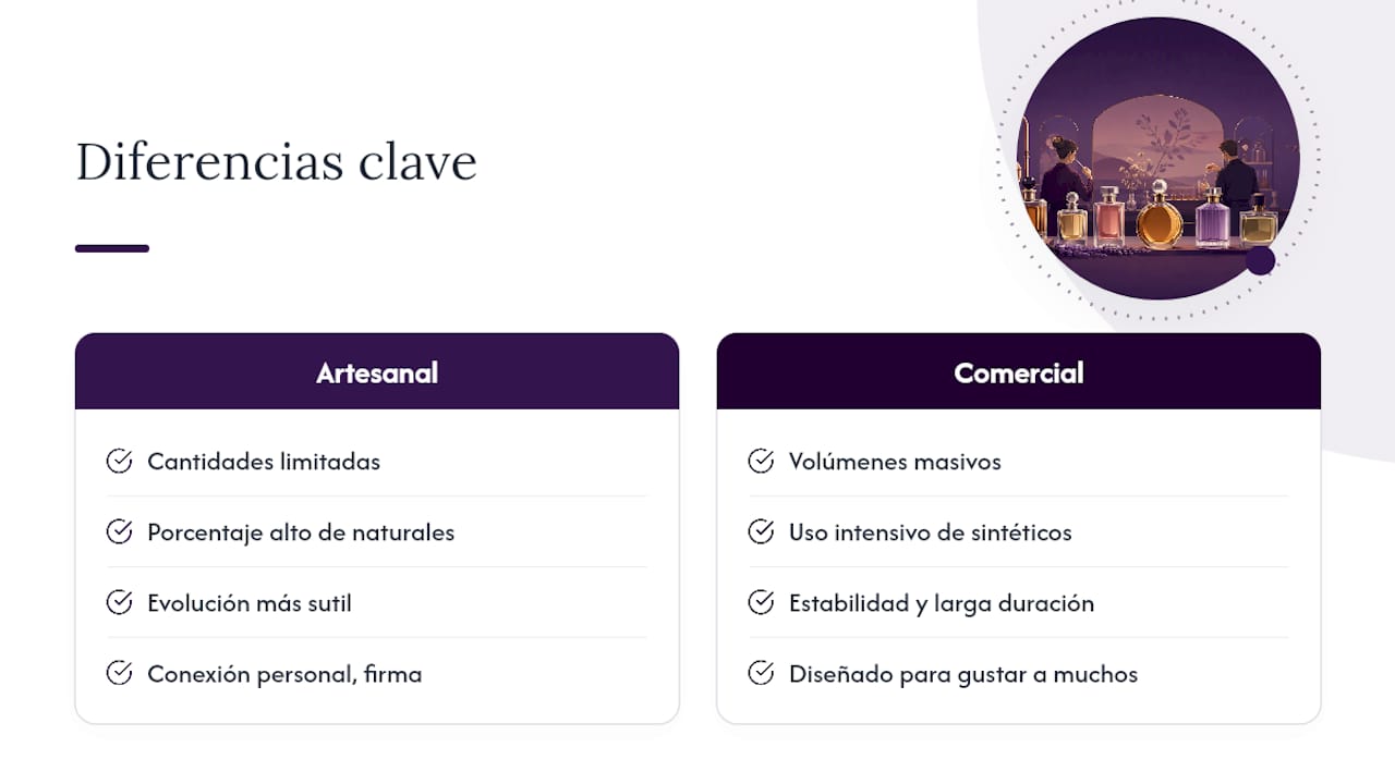 Diferencias entre perfumería artesanal y comercial