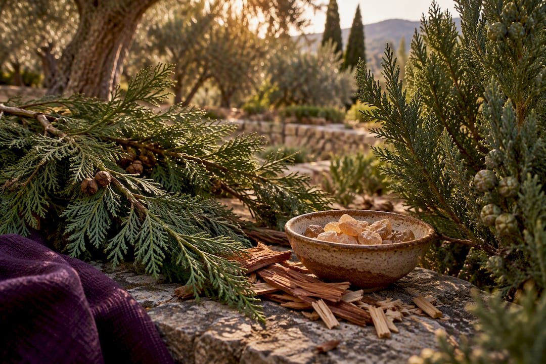 Branches de cèdre et de cyprès cultivés