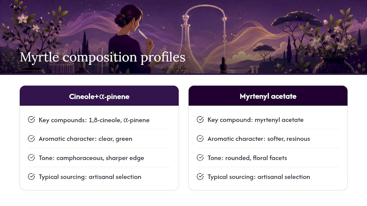 Comparison of two myrtle scent profiles