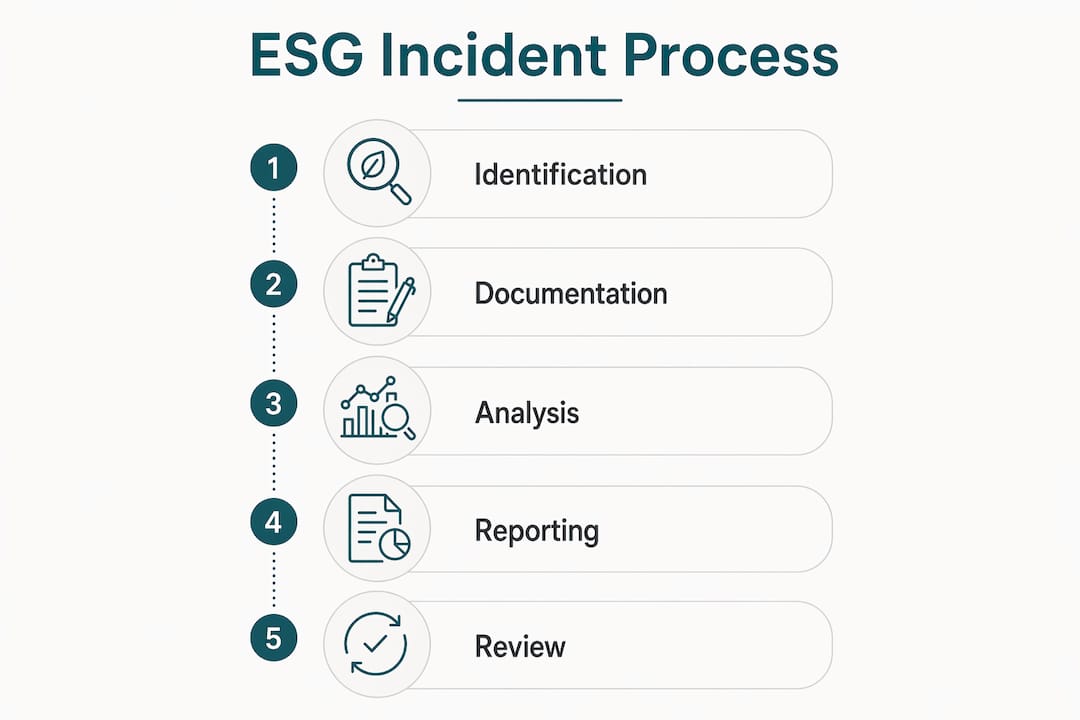 Infographic outlining ESG incident reporting steps