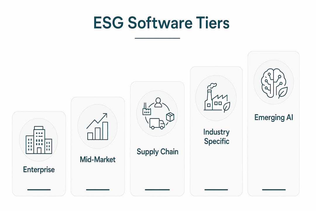 Infographic showing ESG software tiers
