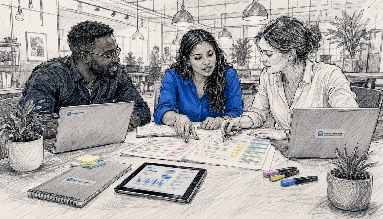 Team collaborating on regulatory workflow checklists