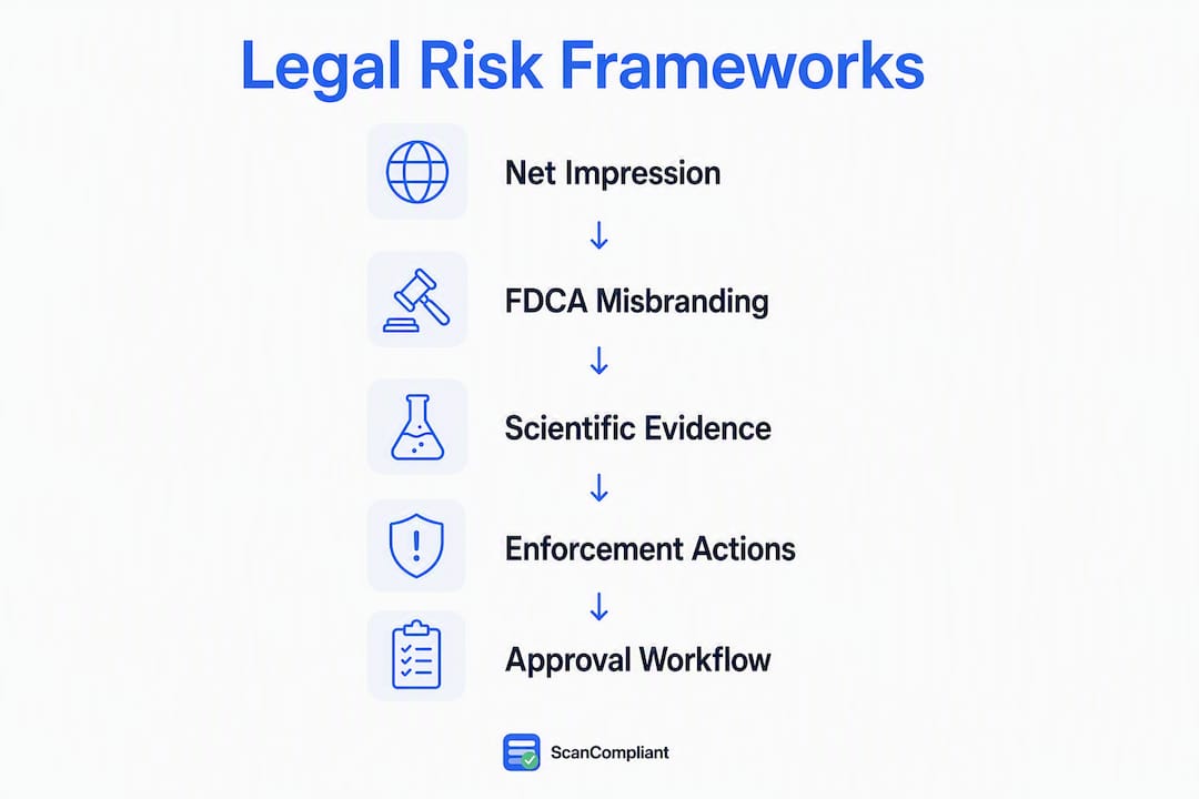 Infographic illustrating legal frameworks in health marketing