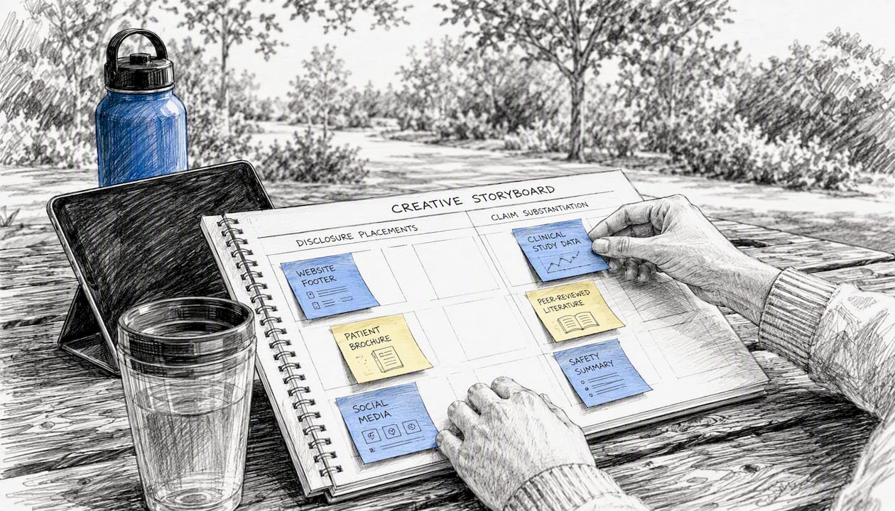 Hands placing disclosure notes on storyboard