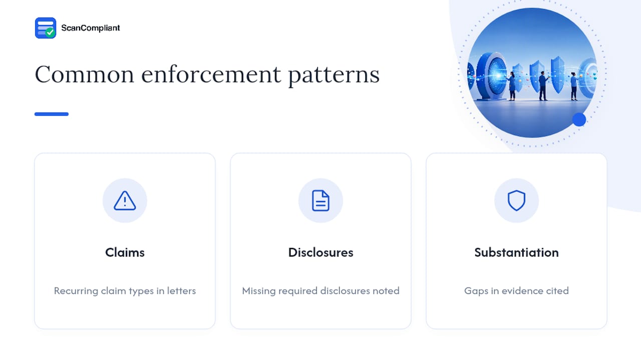 Diagram of enforcement patterns in telehealth marketing