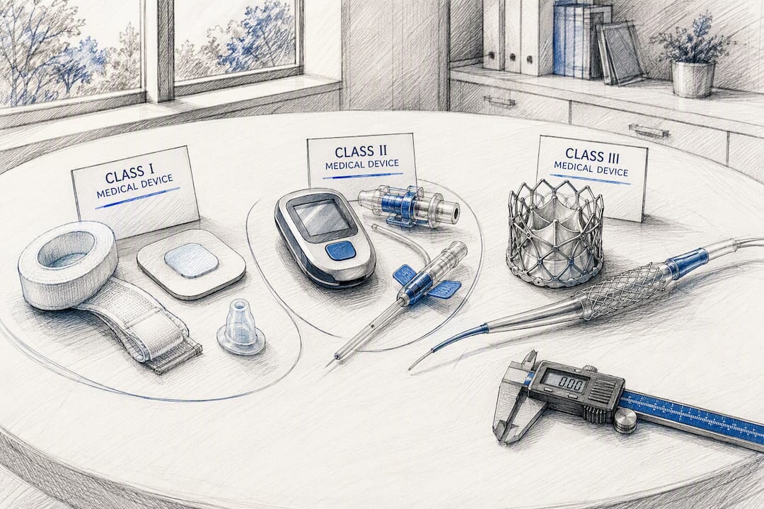 Unbranded medical device components for classes I, II, III
