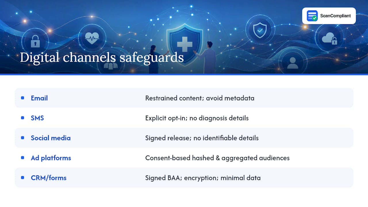 HIPAA safeguards across digital marketing channels