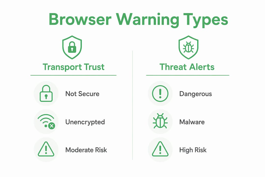 Infographic comparing browser warning categories