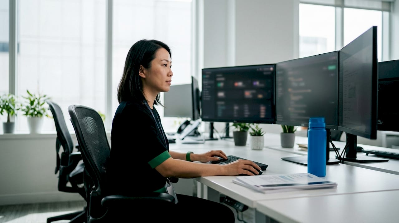 Cybersecurity analyst reviewing gaming site threats