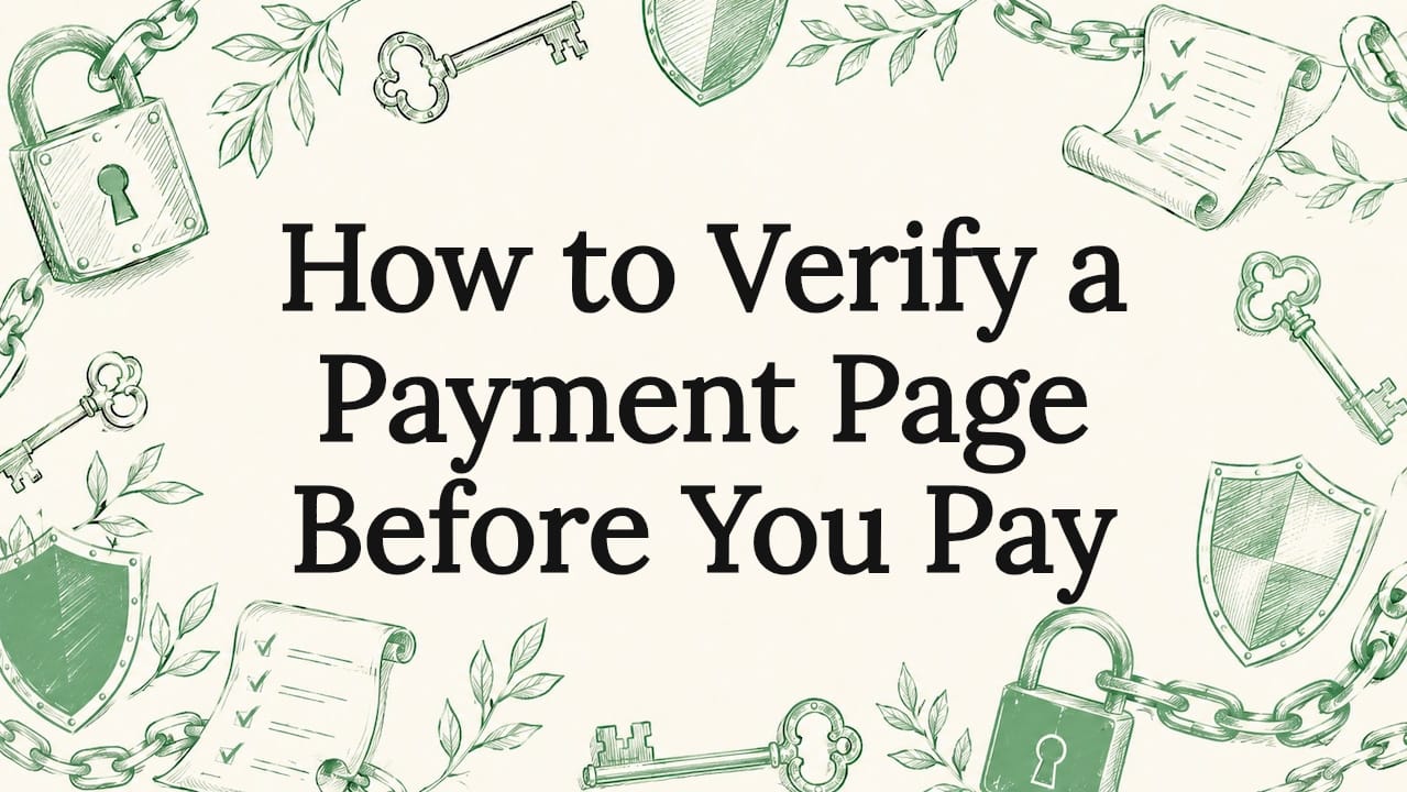 Decorative title card illustration for payment verification