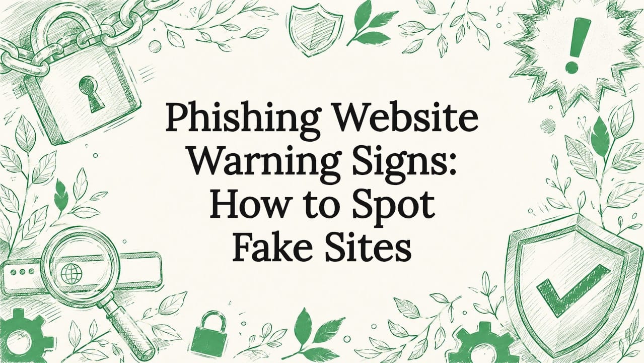 Decorative title card illustration for phishing warning signs article