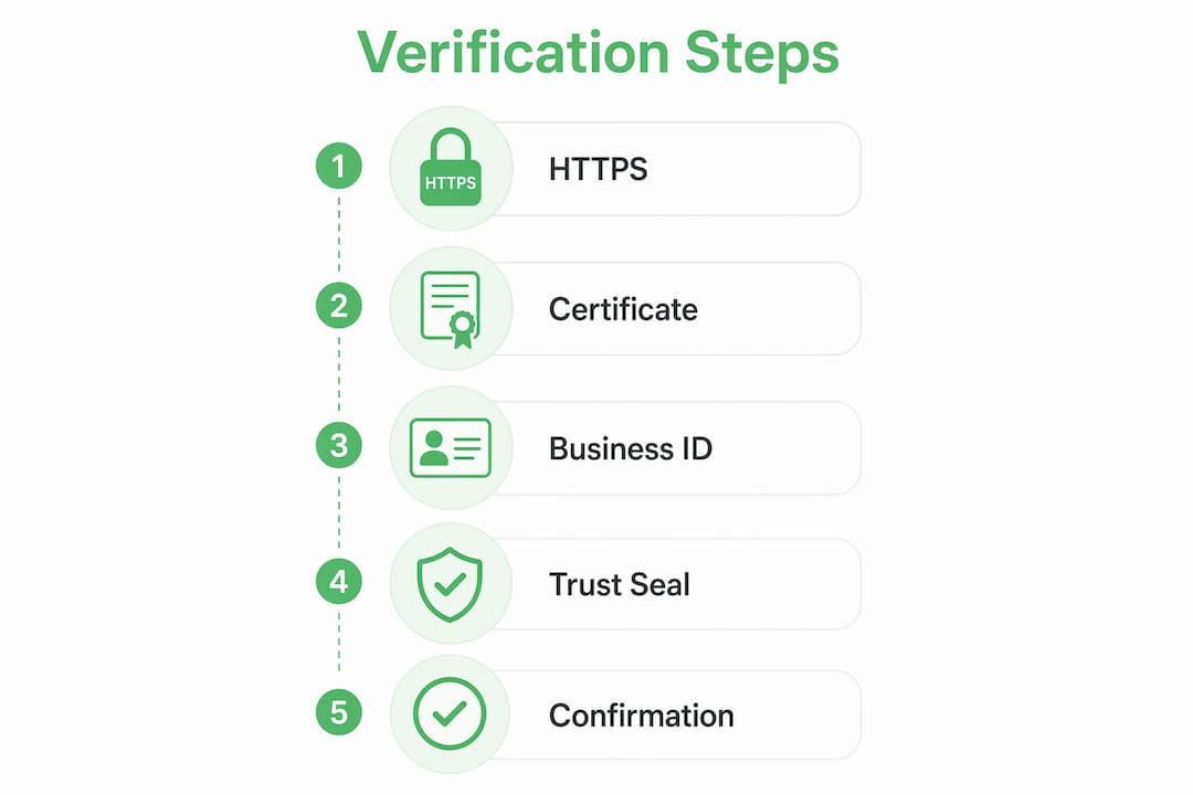 Infographic showing payment site verification steps