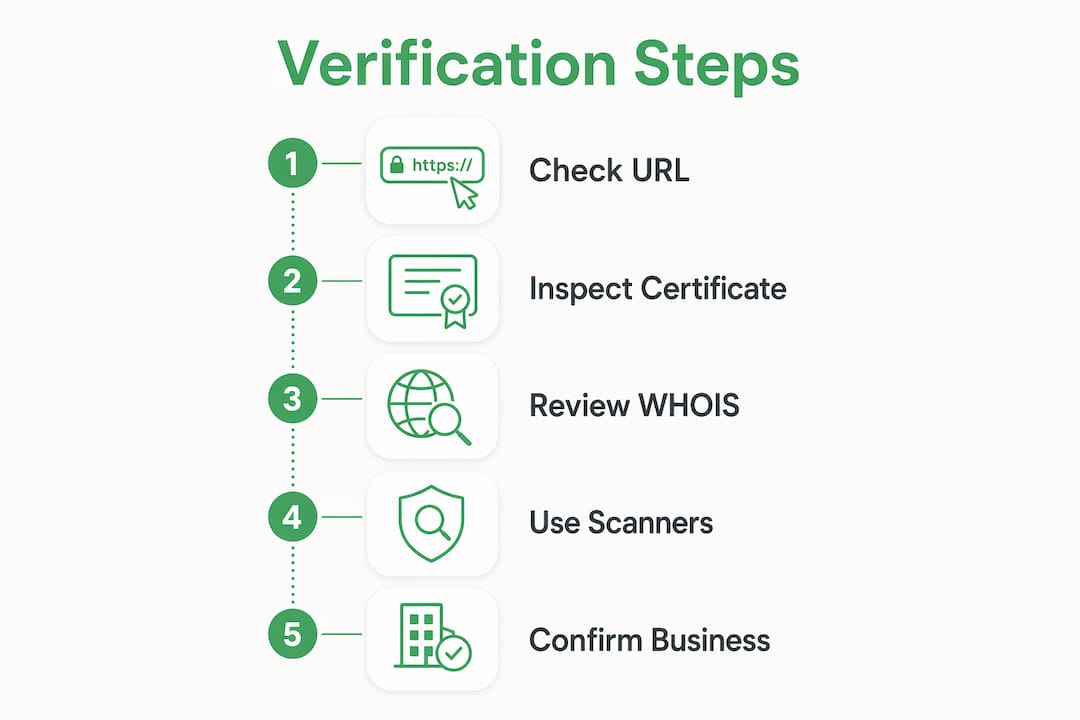 Infographic showing website verification steps