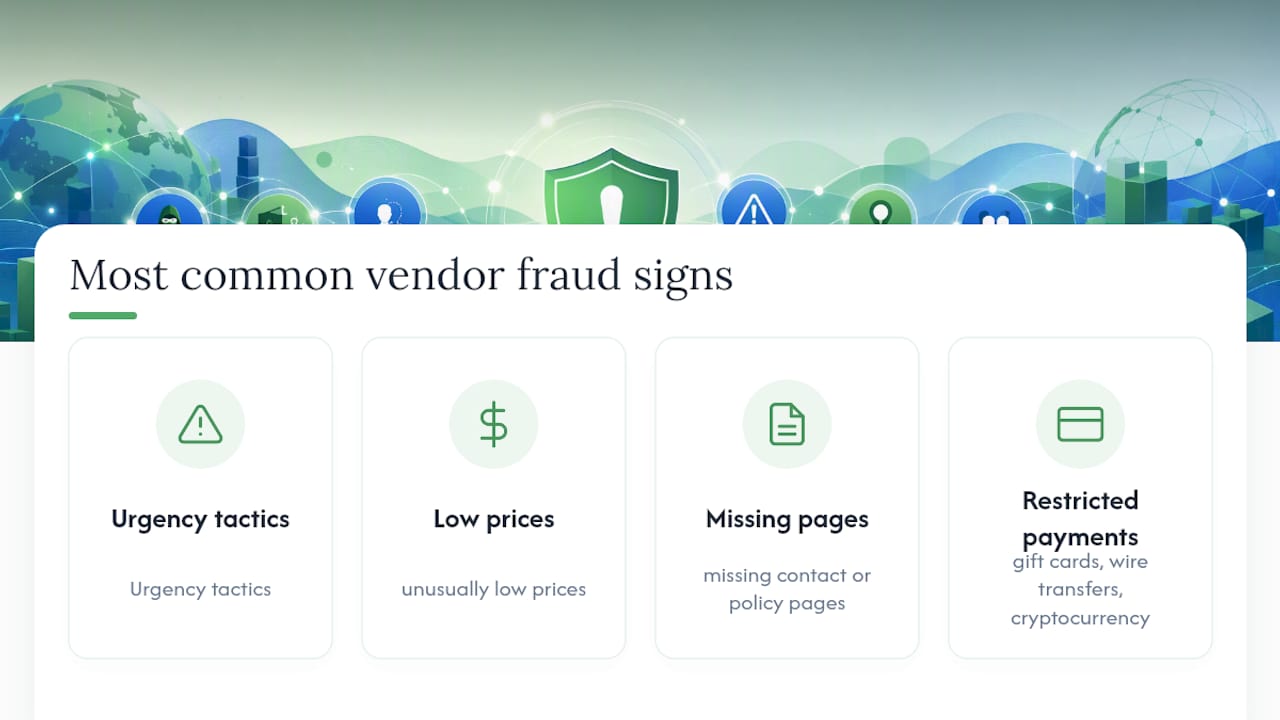 Diagram of common vendor fraud warning signs