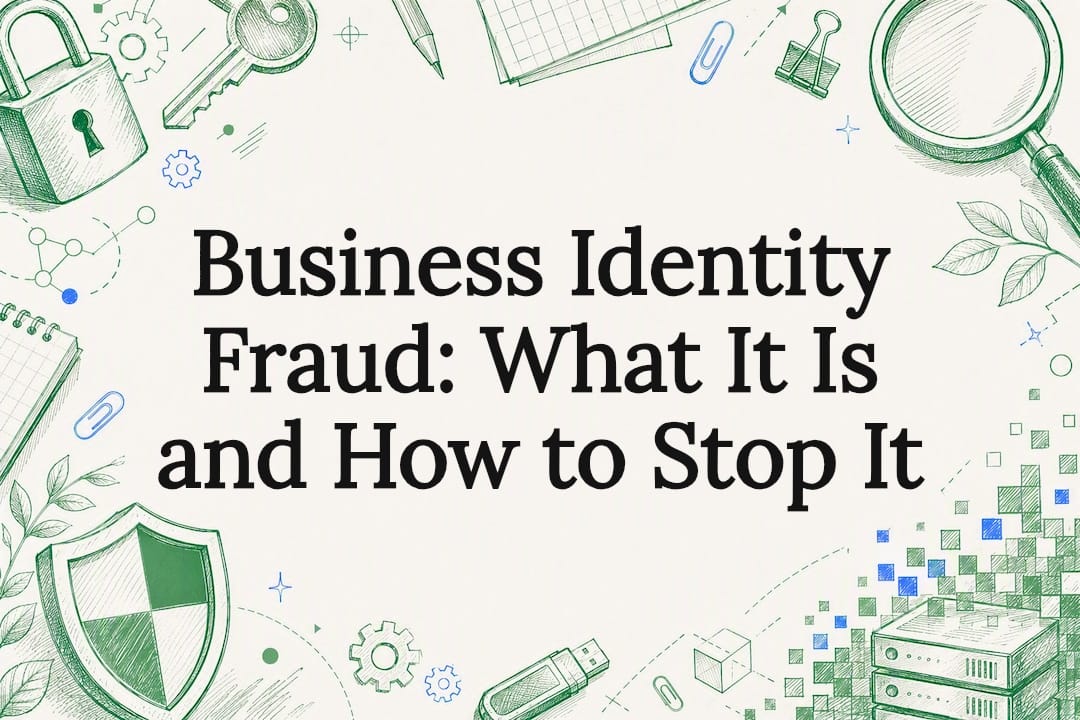Decorative business security title card illustration