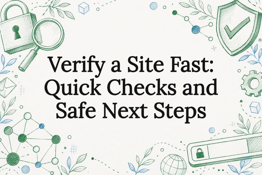 Decorative title card illustrating site verification