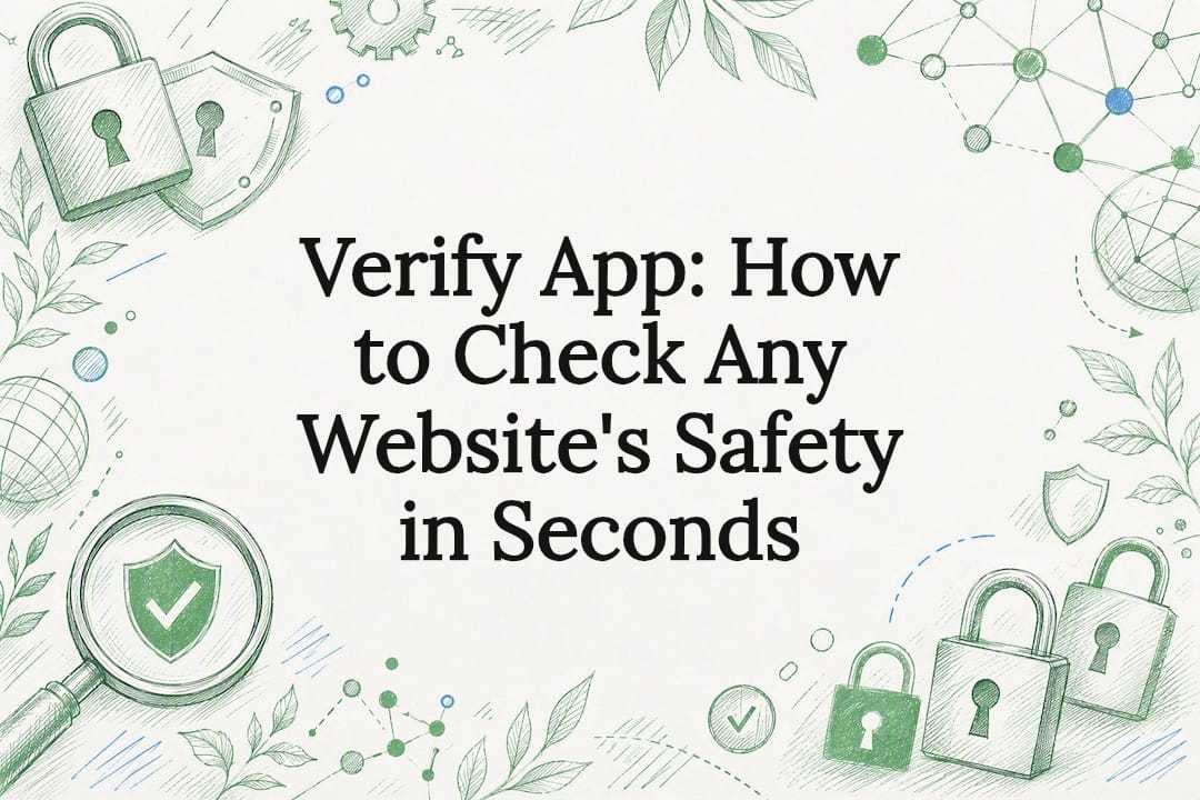 Decorative title card illustration for website safety verification