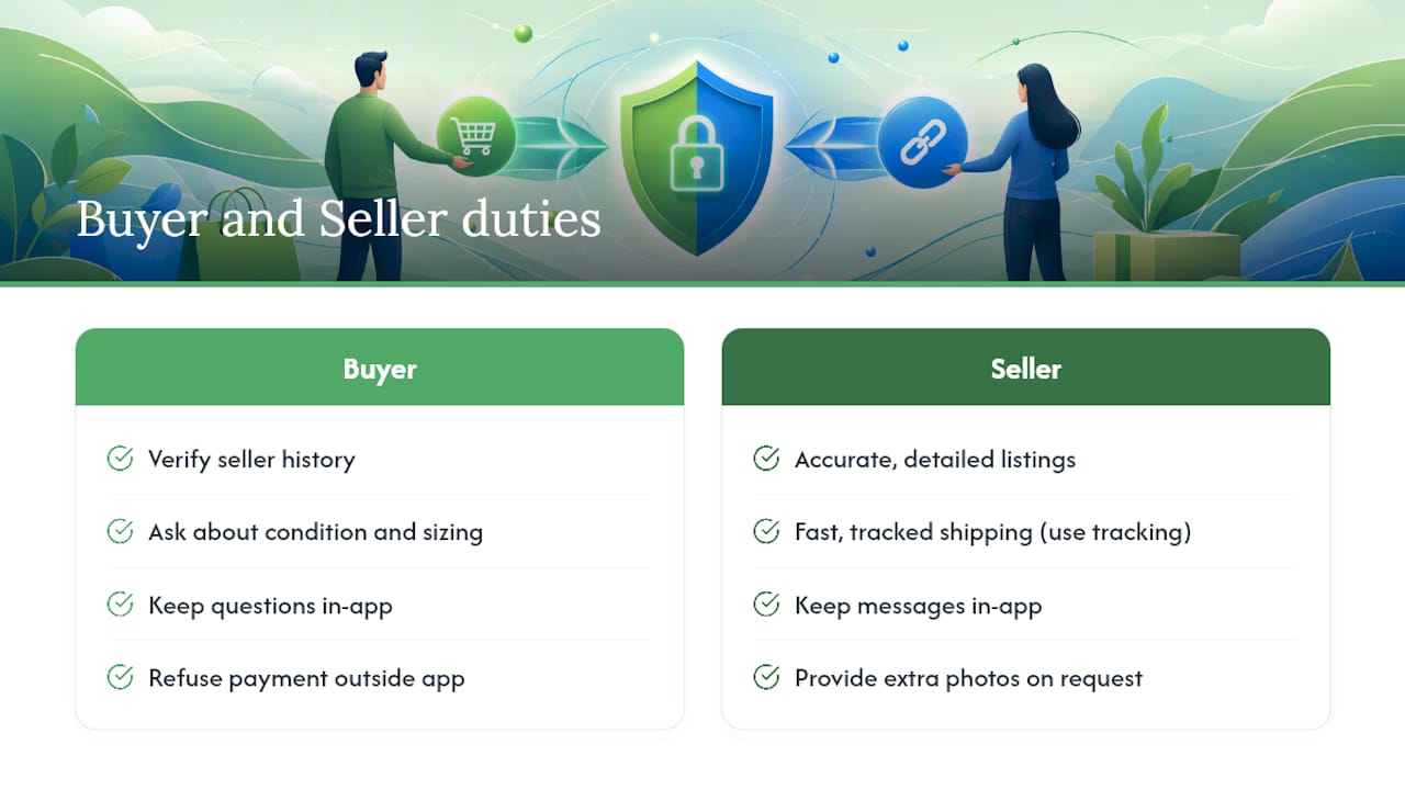 Buyer and seller safety responsibilities comparison