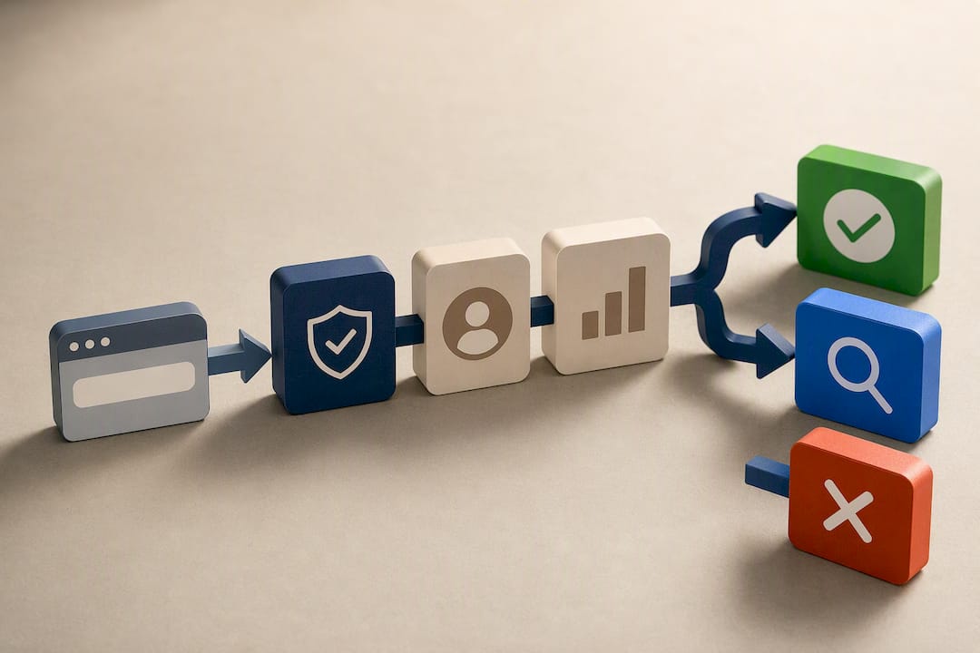 Website URL verification workflow illustration