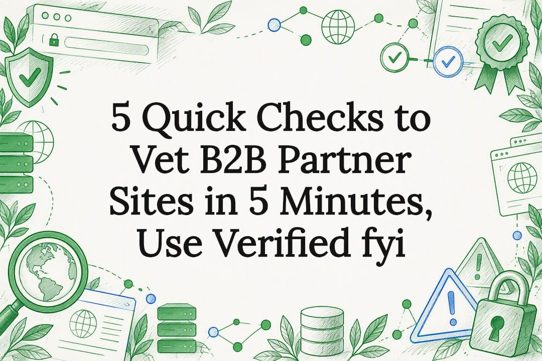 Decorative B2B website verification title card