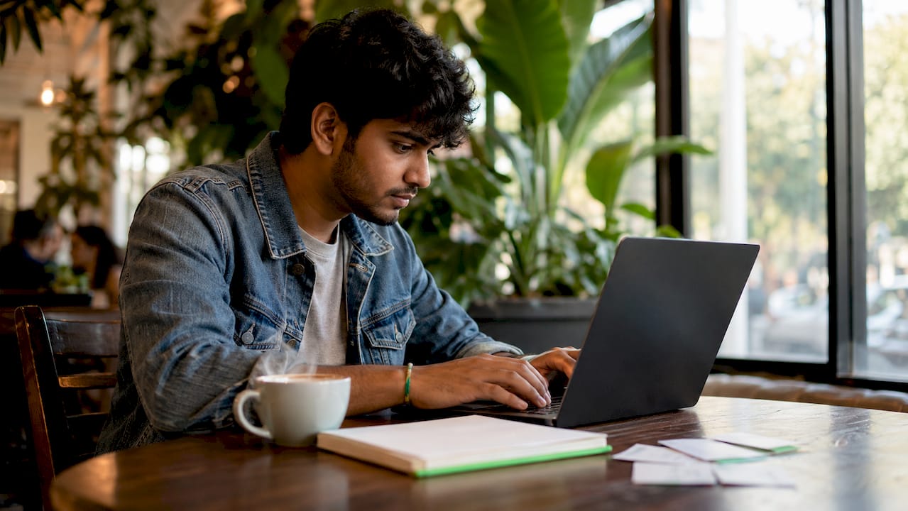 Developer typing code during mock interview