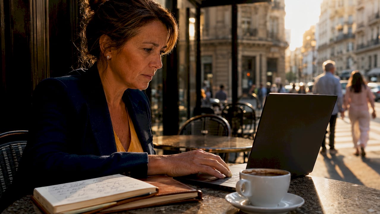 Woman reviewing sportsbook bets outdoors