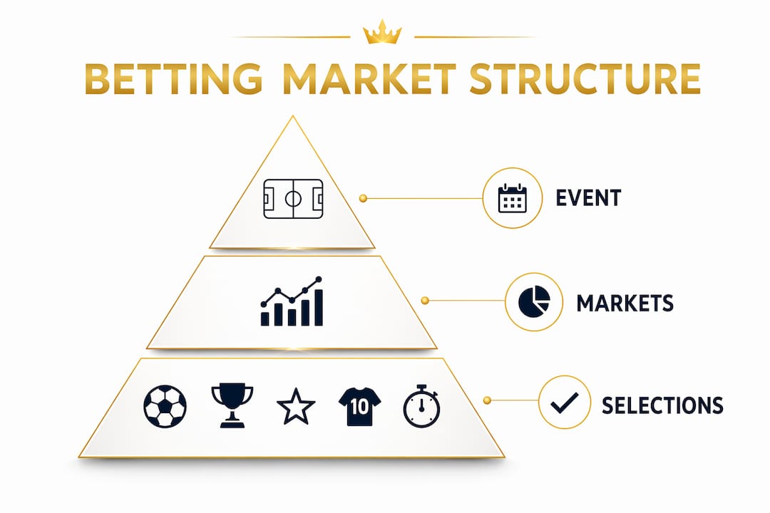 Infographic illustrating football betting market structure pyramid