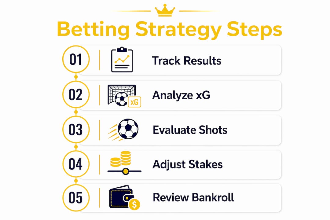 Infographic showing five key betting strategy steps