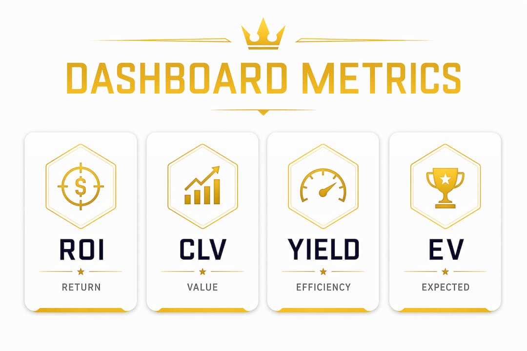Infographic showing key betting dashboard metrics