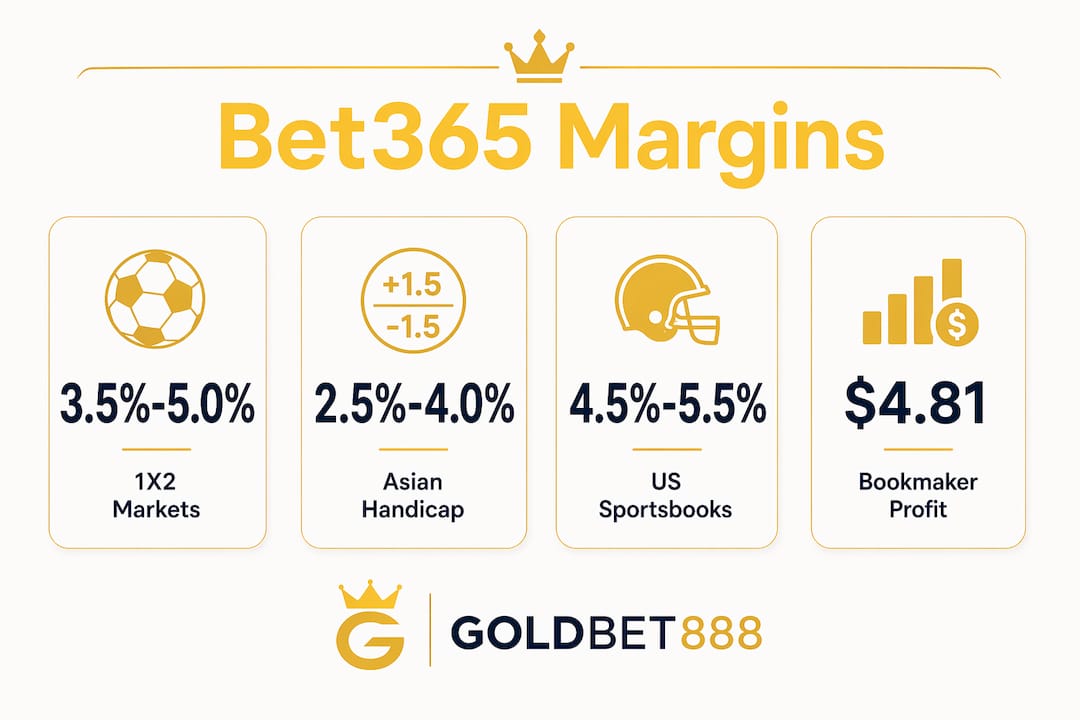 Infographic showing typical betting market margins