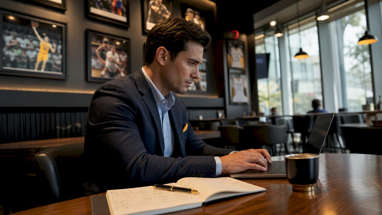 Hands adjusting sportsbook odds at workstation