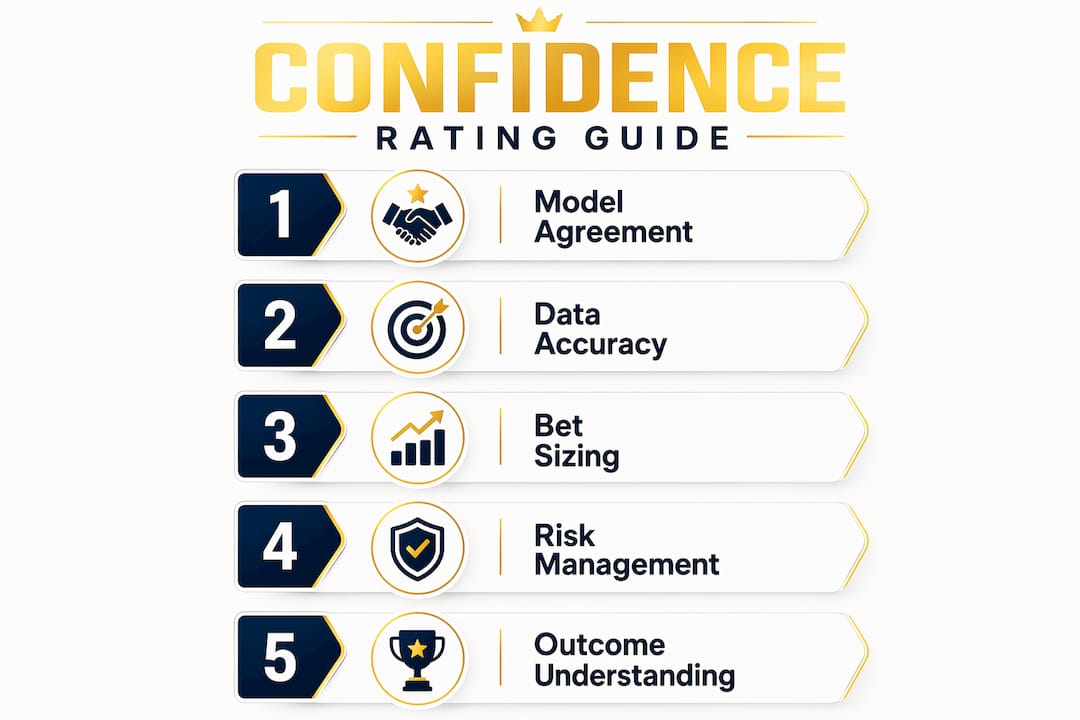 Infographic explaining betting confidence rating steps