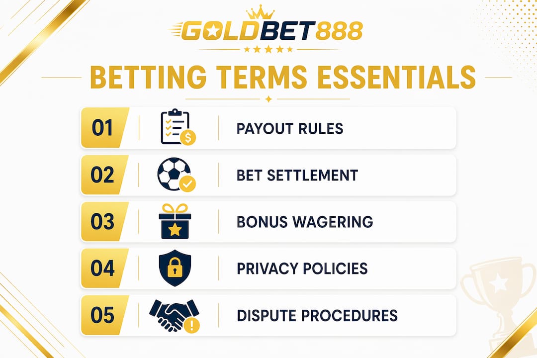 Infographic showing key betting terms and conditions