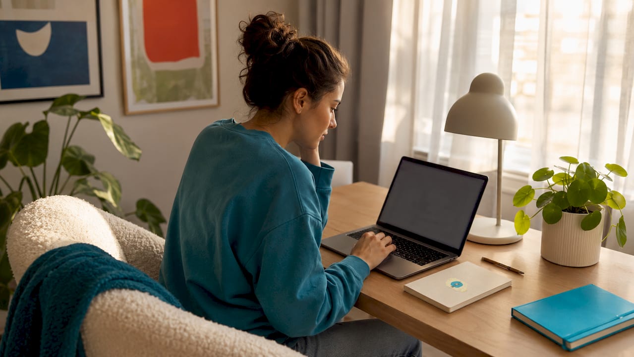 Person using ADHD resource platform at home