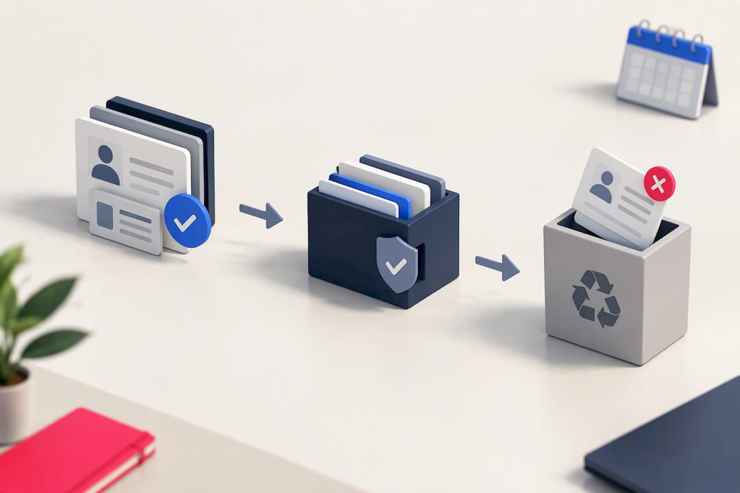 Illustration of tenant record retention stages