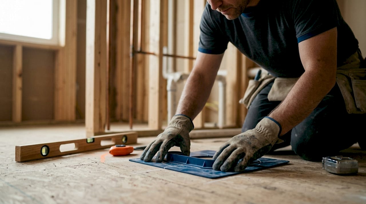 plumbing rough-in: your bathroom remodel guide 2 hands arranging bathroom fixture placement templates