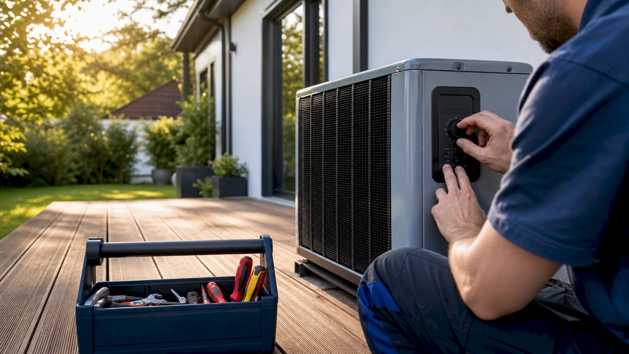 hvac system efficiency ratings: a 2026 homeowner guide 2 close-up of technician adjusting hvac controls