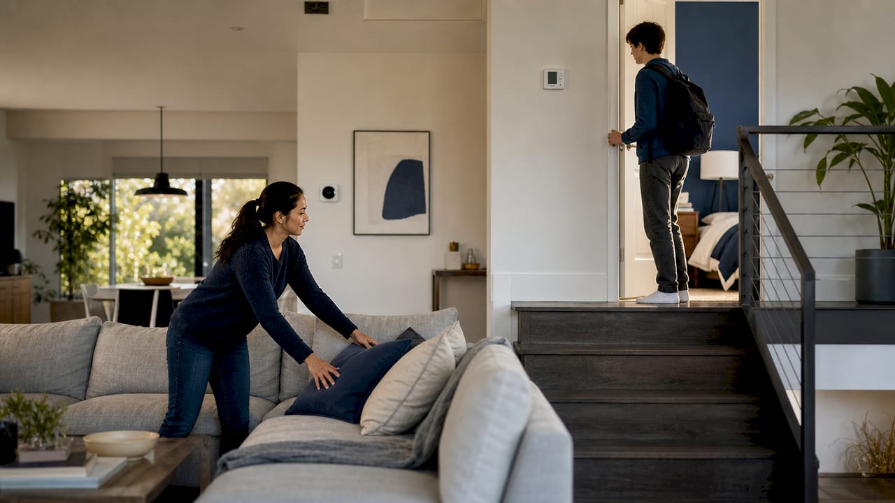 what is an hvac zoning system? a homeowner's guide 2 two-story home showing separate hvac zones on each floor