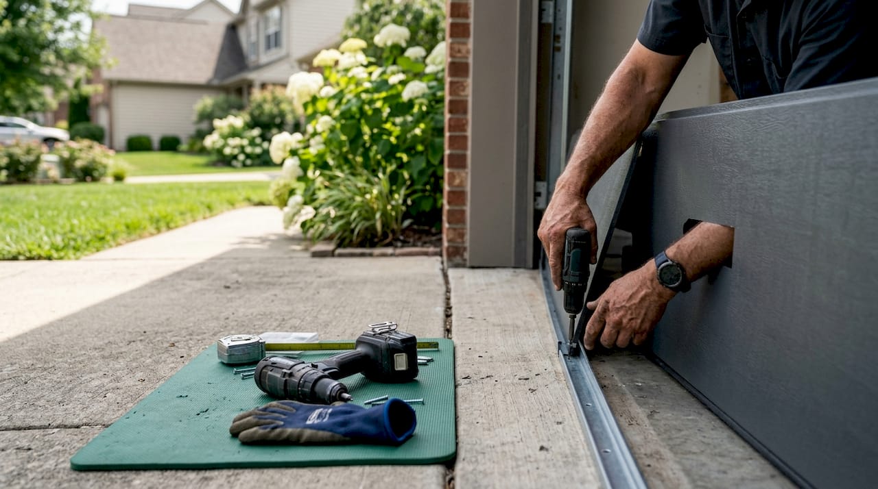 what repairs increase home value: 2026 roi guide 2 handyman installing modern garage door panel