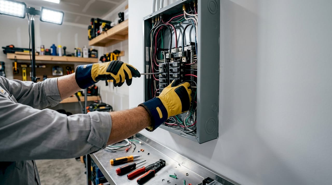handyman services worth hiring out: 2026 guide 2 electrician repairing residential electrical panel safely